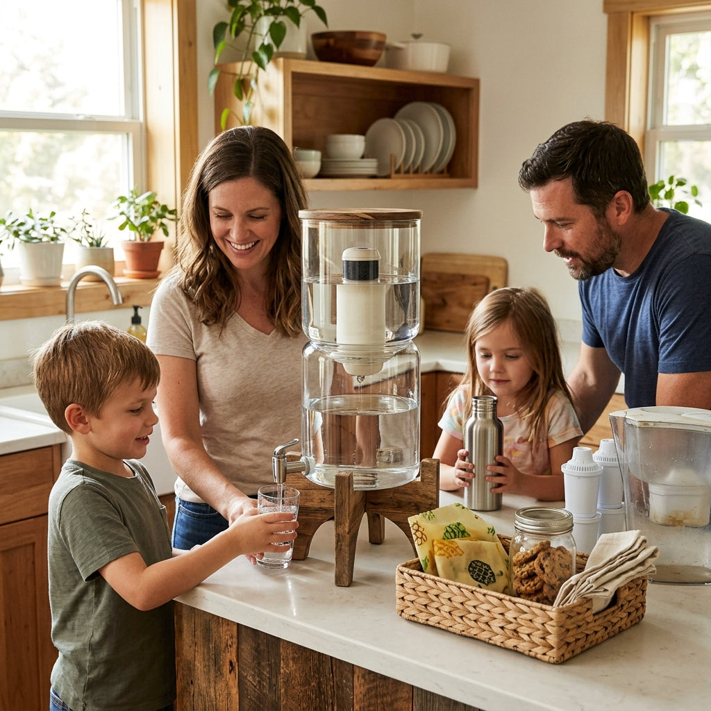 The Best Low-Waste Water Filter for Families: Our All-Glass Gravity-Fed Solution